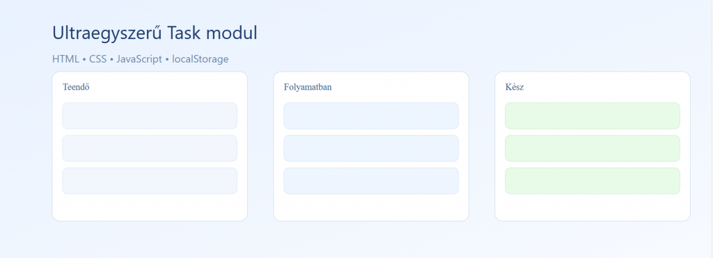 TEMI PC weboldal készítés | Ultraegyszerű Task modul (HTML + CSS + JS, localStorage) TEMI PC weboldal készítés | Ultraegyszerű Task modul (HTML + CSS + JS, localStorage)