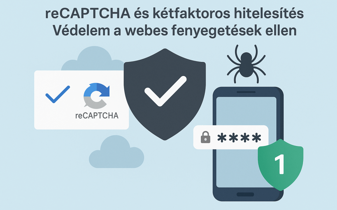 A reCAPTCHA és kétfaktoros hitelesítés védelem a webes fenyegetések ellen.