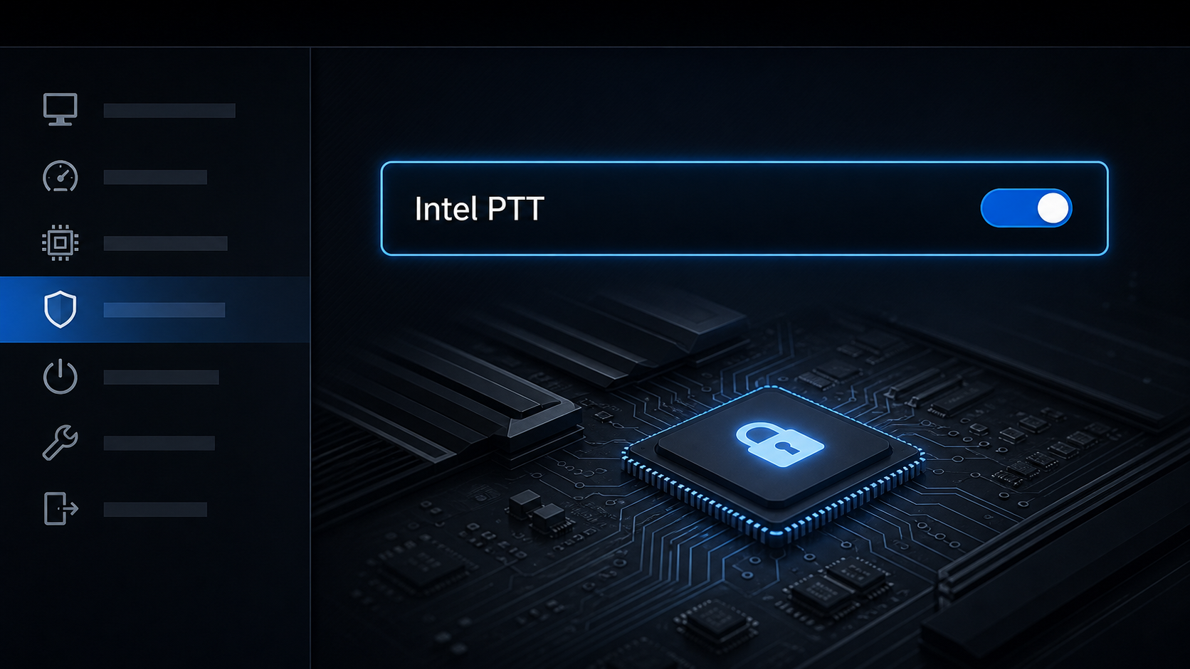 Intel PTT TPM 2.0 bekapcsolása BIOS-ban